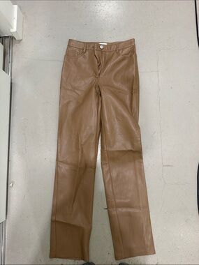 Wilfred Tan Faux Leather Straight-Leg Jeans